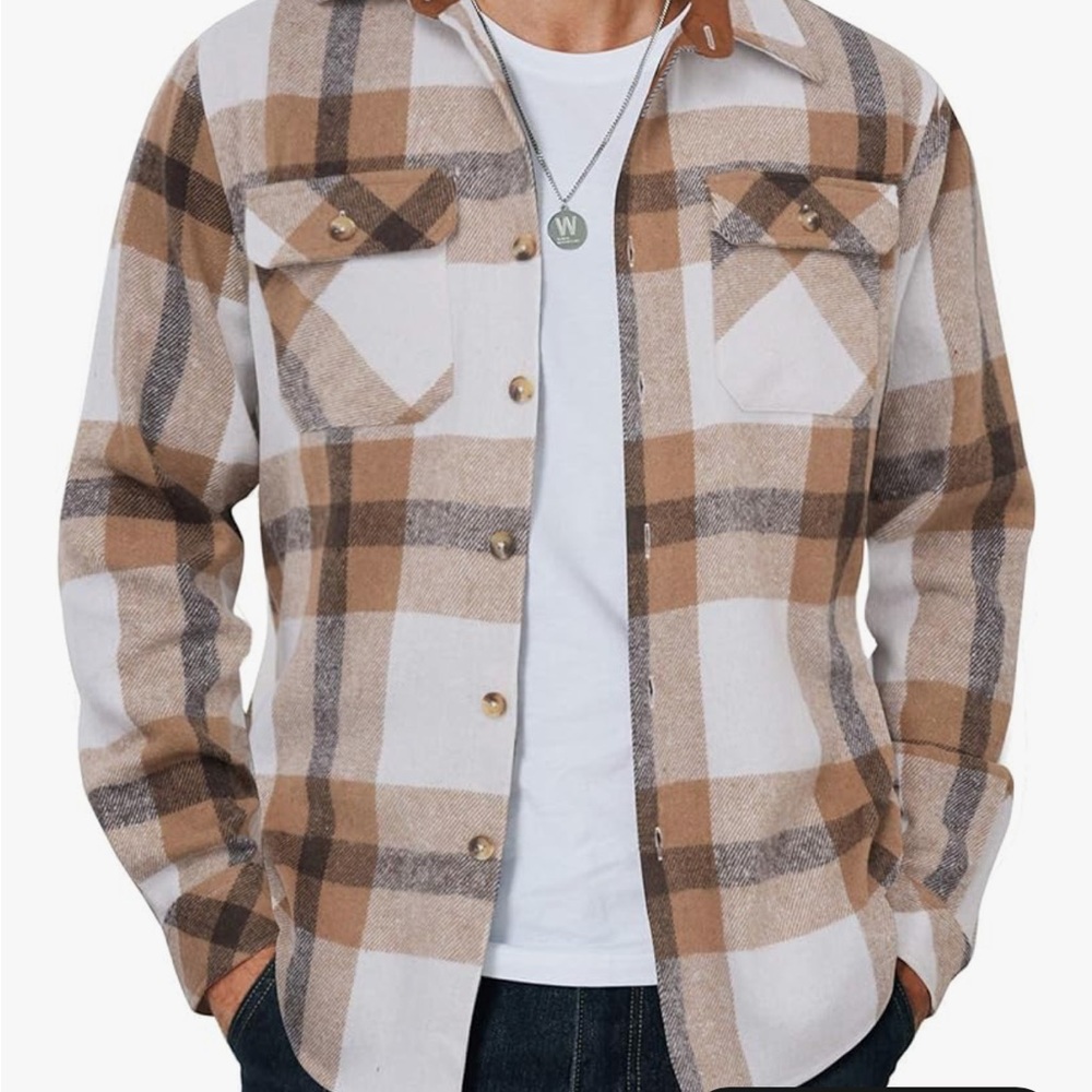 Men's Plaid Button-Up Jacket